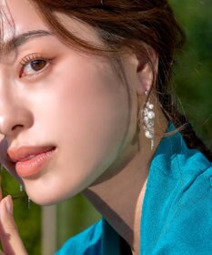 Tiaclasse パール＋タッセルチェーンピアス