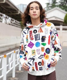 WEGO 総柄BIGプルパーカー