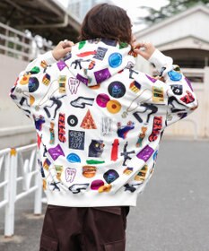 WEGO 総柄BIGプルパーカー