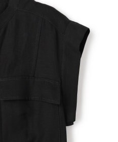 BEIGE， BERNARD / リネン混 フロントジップ スタンドカラードレス