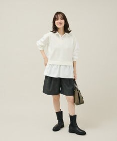 Green Parks カットモールドッキングシャツチュニック