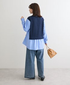 Green Parks カットモールドッキングシャツチュニック