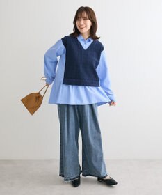 Green Parks カットモールドッキングシャツチュニック