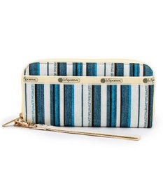 LeSportsac TECH WALLET WRISTLET/ティールグリーンストライプ