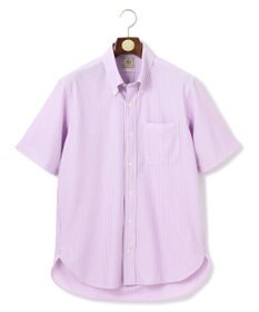 J.PRESS MEN 酷暑の清潔感もこれ一枚で【吸水速乾 / 抗菌防臭 / 防シワ】【J.PRESS OXFORD JERSEY】カノコインレイストライプ 半袖シャツ / B.D.