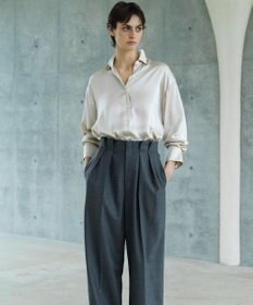 23区 L 【エステータ】シルクサテン シャツ