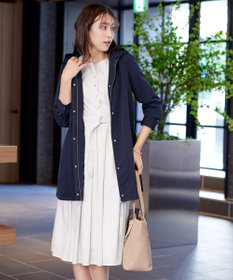 Tiaclasse 【洗える】ベルト付きストライプワンピース