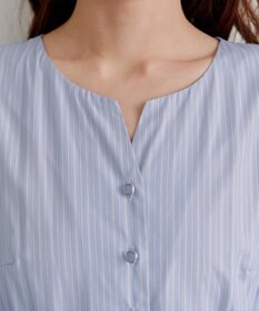 Tiaclasse 【洗える】ベルト付きストライプワンピース