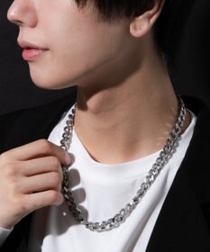 WEGO Mステンレスヘビーチェーンネックレス