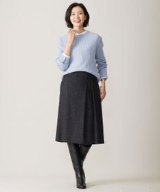 J.PRESS LADIES L シャツジャージー バンドカラー カットソー