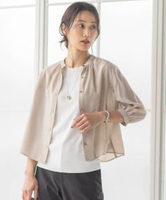 J.PRESS LADIES 【洗える】シアーブライトローン バンドカラー ブラウス