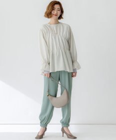 23区 S 【防シワ性/吸水速乾】ジョーゼットサテン ジョグパンツ