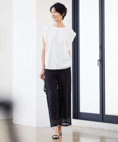 ICB L 【洗える】タイルパターンレース ワイドストレートパンツ