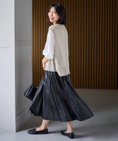 ANY 【洗濯機可】スリットニットベスト