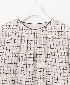 自由区 L 【セットアップ対応・洗える】スクラッチチェックプリント ブラウス