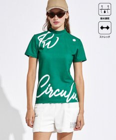 PW CIRCULUS 【吸水速乾 / 伸縮性抜群】【WOMEN】筆記体ロゴ COOLベンチレーションモック T