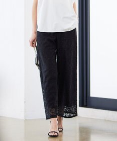 ICB L 【洗える】タイルパターンレース ワイドストレートパンツ