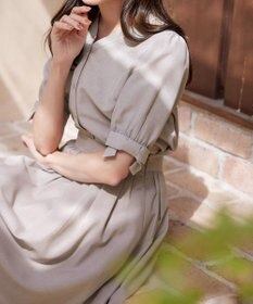 Tiaclasse L 【洗える】麻調リボン袖ブラウス