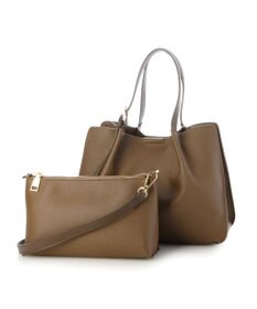 UNBILLION カシュカシュ cachecache / フェイクレザーショルダーバッグ付スクエアトート