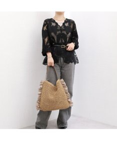 UNBILLION カシュカシュ cachecache / サイドフリルワンンハンドルトート カゴバッグ