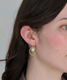 Phoebe 〈金属アレルギー対応〉モーションリングパールピアス/ニッケルフリー/大ぶり/存在感◎/主役級