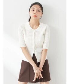 earth music&ecology リブコンパクトカーディガン