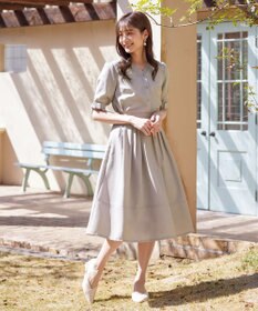 Tiaclasse L 【洗える】麻調リボン袖ブラウス