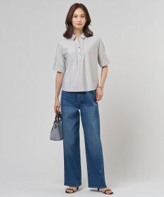 J.PRESS LADIES 【洗える】BASIC STRETCH DENIM ワイド ストレート デニム