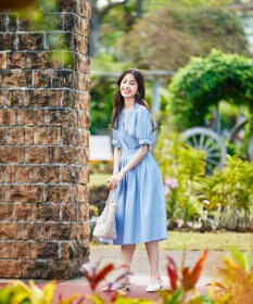 Tiaclasse L 【洗える】麻調リボン袖ブラウス