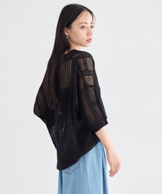 earth music&ecology レーシースキッパーポロニットプルオーバー
