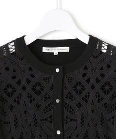 23区 L 【洗える】エンブロイダリーレース カーディガン