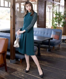 Tiaclasse L 【洗える】レーススリーブワンピース