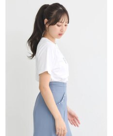 earth music&ecology 襟パール刺繍ロゴＴシャツ