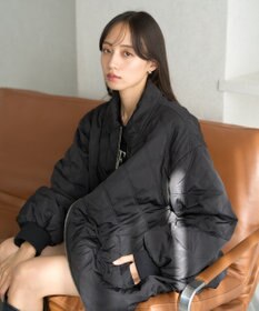 earth music&ecology ダブルステッチキルティングコート