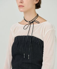 GRACE CONTINENTAL レザーロングチョーカー