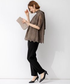 23区 【APPLAUDIR】Brocheリボンブーケレース ブラウス