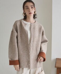 WEGO 【ANGIE VINTAGE】ノーカラーニットコート