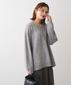 Green Parks フェイクレイヤードＶネックニットプルオーバー