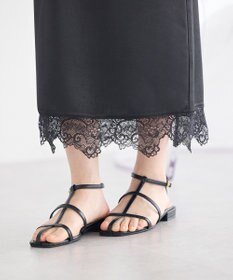 earth music&ecology サテンレーススカート