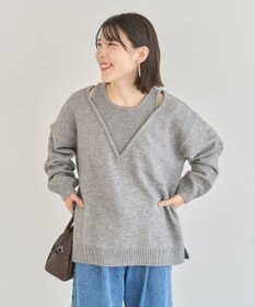 Green Parks フェイクレイヤードＶネックニットプルオーバー