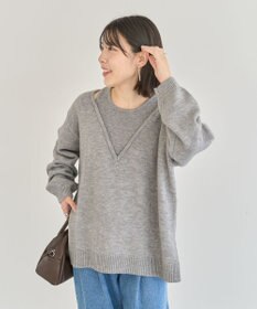 Green Parks フェイクレイヤードＶネックニットプルオーバー