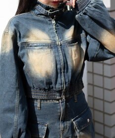 WEGO ヴィンテージウォッシュバイカージャケット