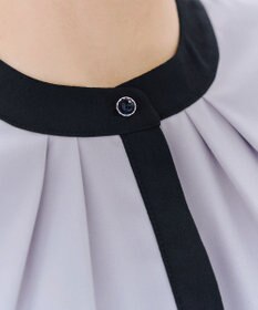 Tiaclasse L 【新色追加・洗える】フロントタック配色ブラウス