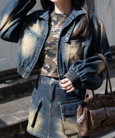 WEGO ヴィンテージウォッシュバイカージャケット