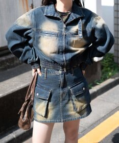 WEGO ヴィンテージウォッシュバイカージャケット