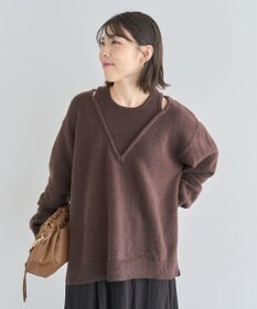 Green Parks フェイクレイヤードＶネックニットプルオーバー