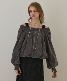 GRACE CONTINENTAL バルーンモールカットカーディガン