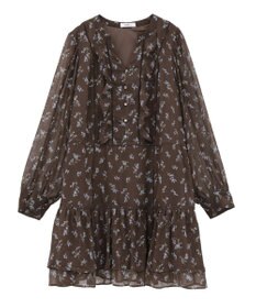 earth music&ecology フラワー楊柳ティアードミニワンピース