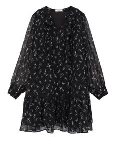 earth music&ecology フラワー楊柳ティアードミニワンピース