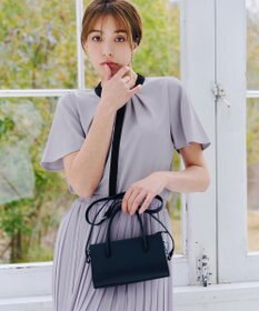 Tiaclasse L 【新色追加・洗える】フロントタック配色ブラウス